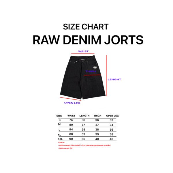 RAW DENIM JORTS PANTS HITAM OSAKA MOODDAY PROJECT - Image 9
