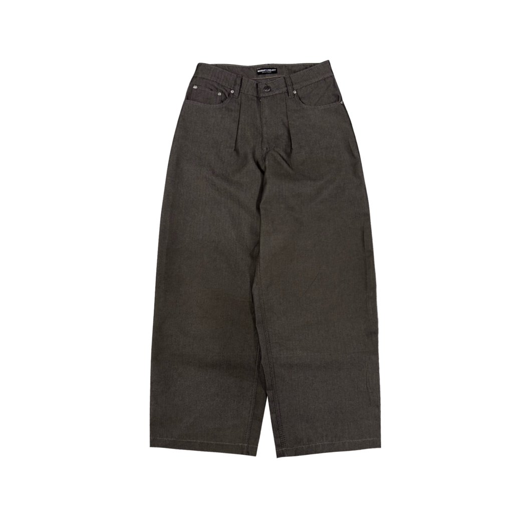 RAW DENIM BAGGY CULTURE HERINGBONE BROWN MOODDAY PROJECT