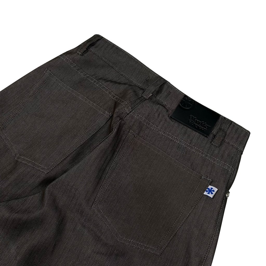 RAW DENIM BAGGY CULTURE HERINGBONE BROWN MOODDAY PROJECT - Image 6